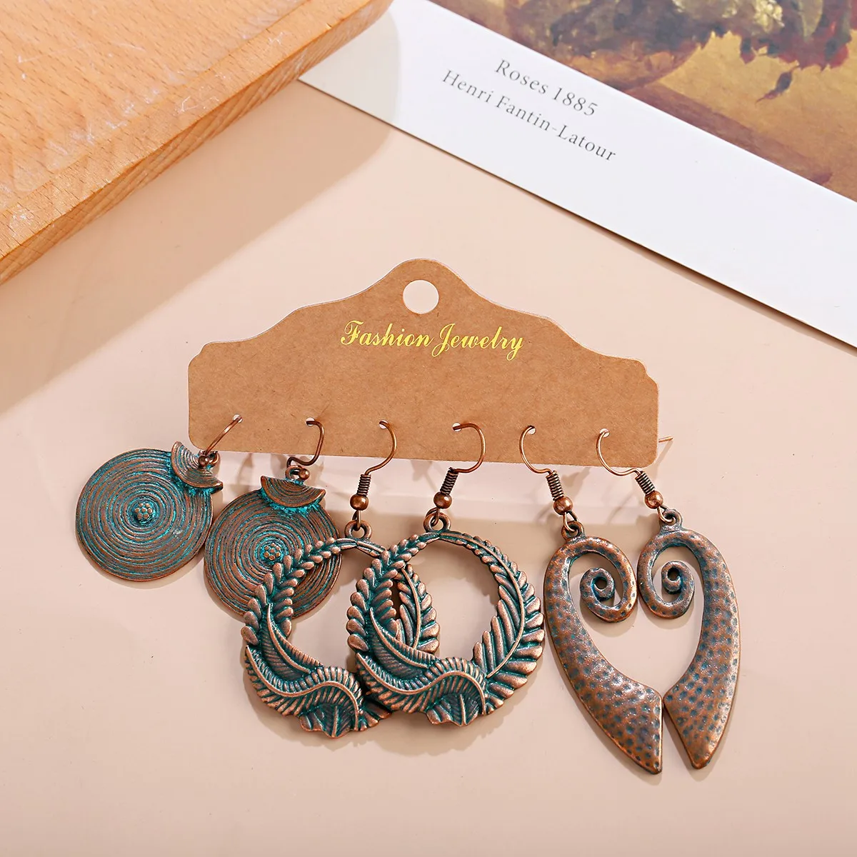 Bohemian Jewelry Vintage Stud Earring Set 3 Pairs Ear Rings Set New Antique Silver Leaves Designer Dangle Hook Earrings Set, Colorful
Bohemian Jewelry Vintage Stud Earring Set 3 Pairs Ear Rings Set New Antique Silver Leaves Designer Dangle Hook Earrings Set, Colorful