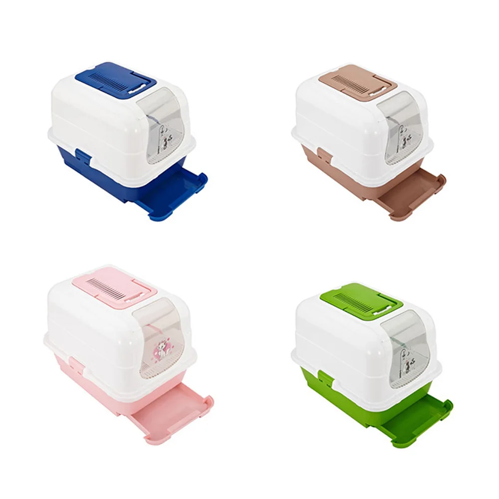 Totally Enclosed Isolated Outdoor Plastic Cat Toilet With Cat Sand Shovel Cat Toilet, Blue/pink/green/khaki 
Totally Enclosed Isolated Outdoor Plastic Cat Toilet With Cat Sand Shovel Cat Toilet, Blue/pink/green/khaki