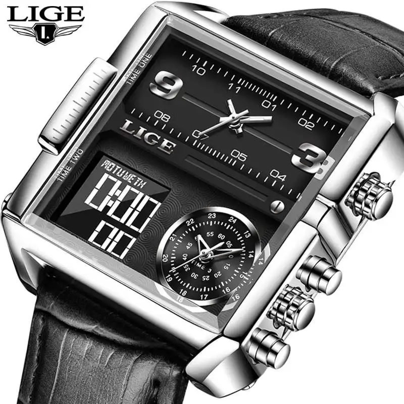 LIGE 8925 Mens Watches Square Digital Sports Quartz Wrist Watch for Men Waterproof wrist watches hands
LIGE 8925 Mens Watches Square Digital Sports Quartz Wrist Watch for Men Waterproof wrist watches hands
