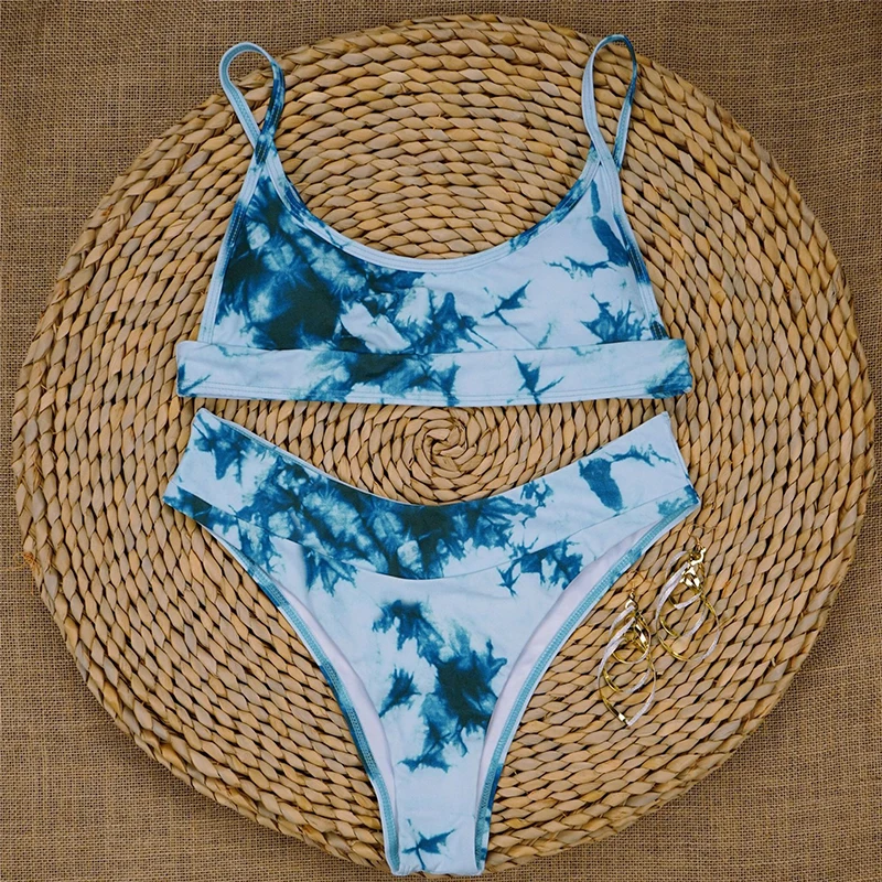 Schwimmen Anzug Bade Bikini Bademode F R Frauen Sexy Tie Dye