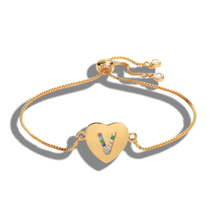 Cubic Zirconia Jewelry Adjustable 26 Alphabet Letter Charm Bracelet Femme Copper A-Z Initial Chain name Bracelets for Women, Gold
Cubic Zirconia Jewelry Adjustable 26 Alphabet Letter Charm Bracelet Femme Copper A-Z Initial Chain name Bracelets for Women, Gold