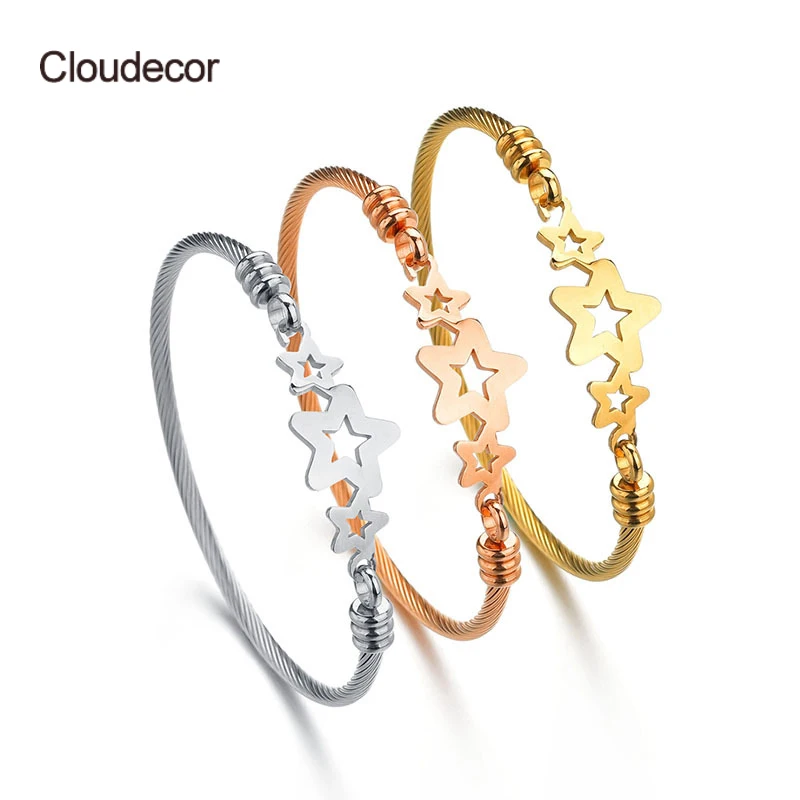Gold Fashion Stainless Steel Stars Bangle Bracelet Wire Drawing Star Bangle High Quality Twisted Bangles Real Rose Gold Jewelry, Steel/gold/rose gold
Gold Fashion Stainless Steel Stars Bangle Bracelet Wire Drawing Star Bangle High Quality Twisted Bangles Real Rose Gold Jewelry, Steel/gold/rose gold