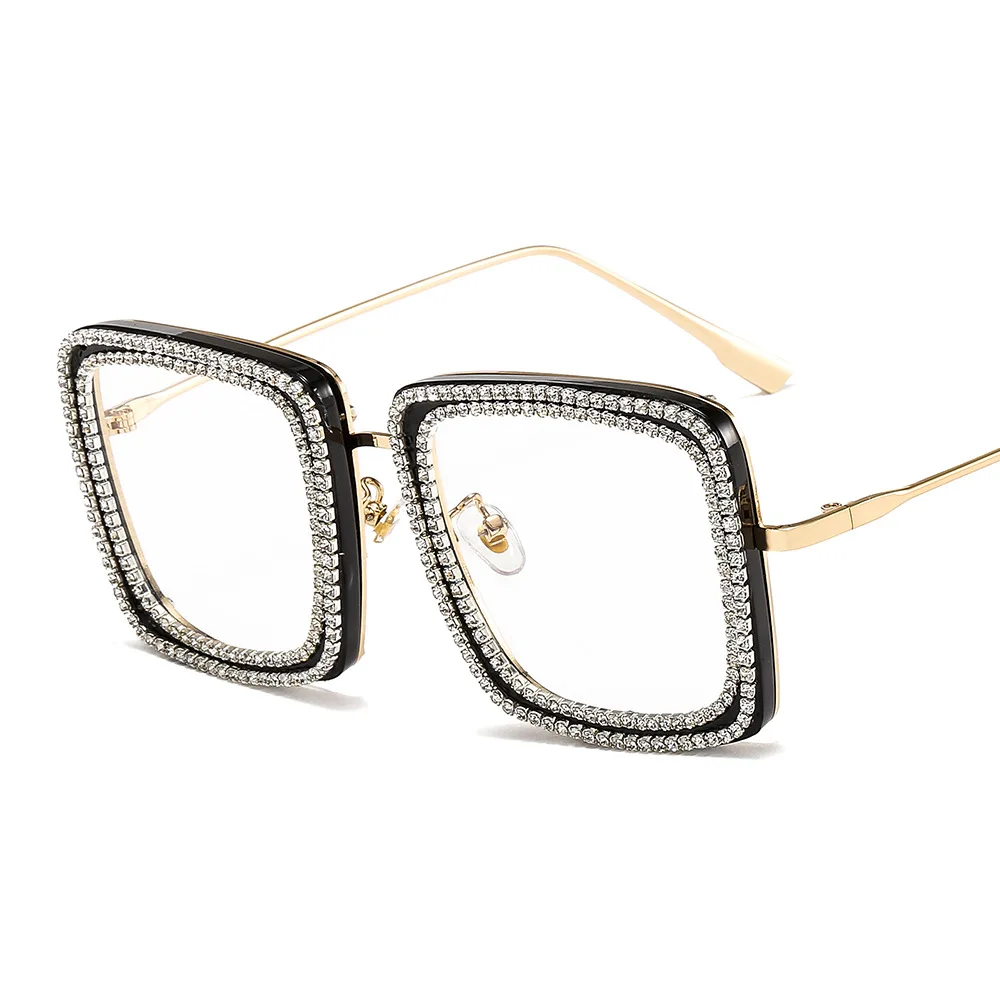Oversized Square Frame Rhinestone Men Wimen Sunglasses Luxury Decorative Metal Glasses, Colors
Oversized Square Frame Rhinestone Men Wimen Sunglasses Luxury Decorative Metal Glasses, Colors