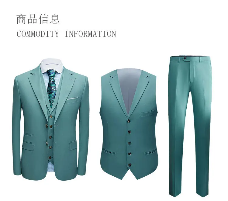 2020 Lasted Design Spring Classical Business Suit Green 3 Pieces Single Breasted Man Suit
2020 Lasted Design Spring Classical Business Suit Green 3 Pieces Single Breasted Man Suit