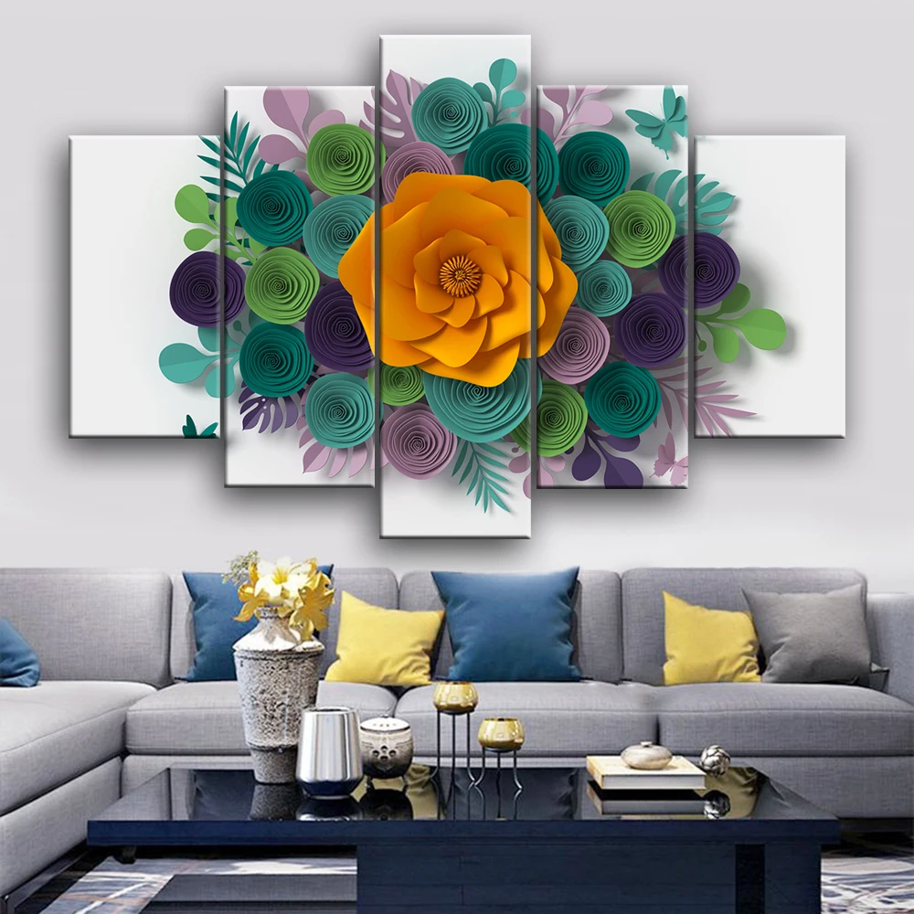5 Panels Flowers Wall Art for Living Room Geometry Flowers Wall Decor Printed Canvas Flower Home Decorative Paintings
5 Panels Flowers Wall Art for Living Room Geometry Flowers Wall Decor Printed Canvas Flower Home Decorative Paintings