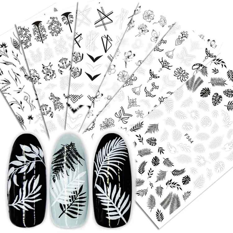 1pcs Stickers for Nails Designs White Black Flower Leaf Linear Manicure Sliders 3D Nail Art Decorations sticker Decal
1pcs Stickers for Nails Designs White Black Flower Leaf Linear Manicure Sliders 3D Nail Art Decorations sticker Decal