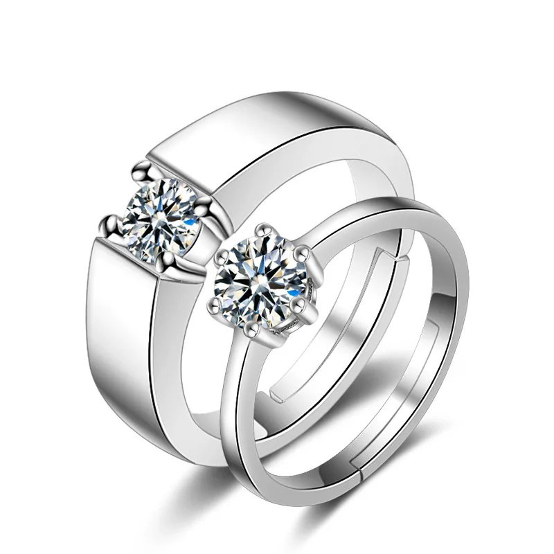 Simple Brass Jewelry Cubic Zircon Lovers rings Diamond Engagement 925 Silver Plated Wedding Couple Ring
Simple Brass Jewelry Cubic Zircon Lovers rings Diamond Engagement 925 Silver Plated Wedding Couple Ring