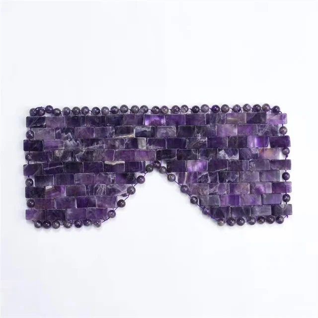 

New arrivals crystals face massage healing stones carved gemstone natur purple amethyst eye mask for sale