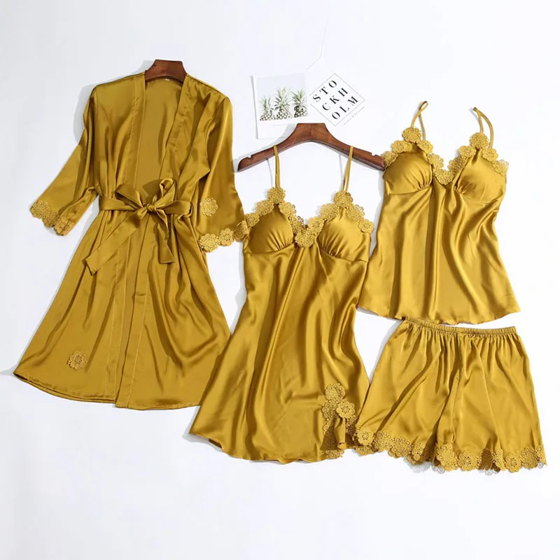 Solid Color Sleepwear Silk Home Wear Home Clothing Lace Sexy Pajamas Camisole with Chest Pads, As the picture
Solid Color Sleepwear Silk Home Wear Home Clothing Lace Sexy Pajamas Camisole with Chest Pads, As the picture