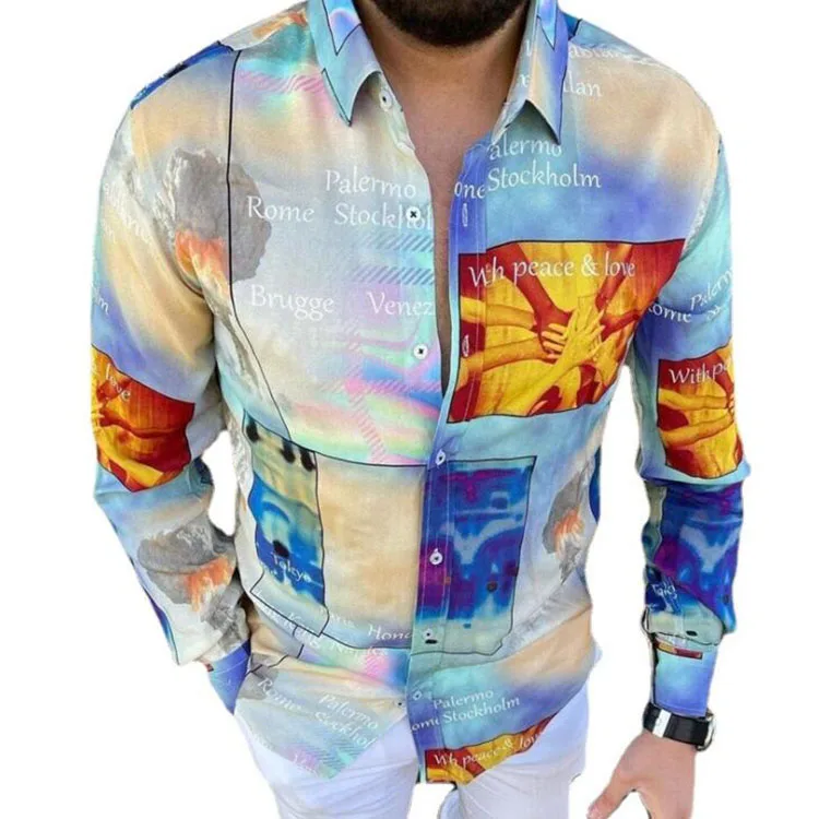 Wholesale Men Printing Shirt Long Sleeve Turn Down Collar Streetwear Ethnic Style Tops Button 2021 Casual Shirts
Wholesale Men Printing Shirt Long Sleeve Turn Down Collar Streetwear Ethnic Style Tops Button 2021 Casual Shirts