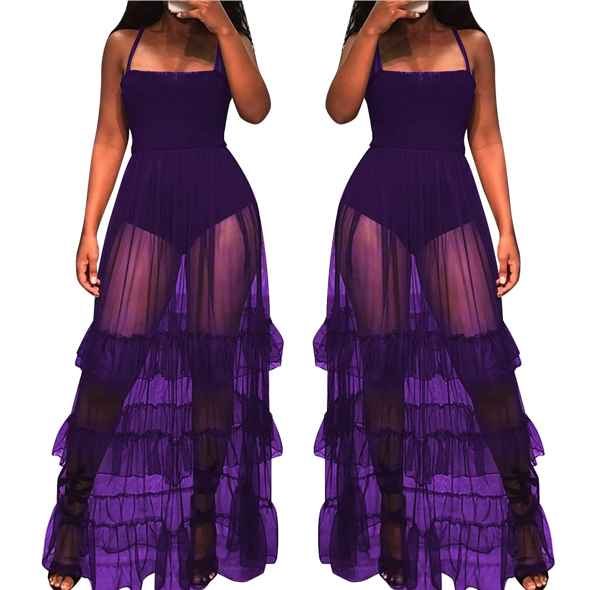 Sexy Mesh See-through Strap Sleeveless Black Dress Women 2021 Summer Plus Size Flounces Dress Fashion Party Clothes Dresses
Sexy Mesh See-through Strap Sleeveless Black Dress Women 2021 Summer Plus Size Flounces Dress Fashion Party Clothes Dresses