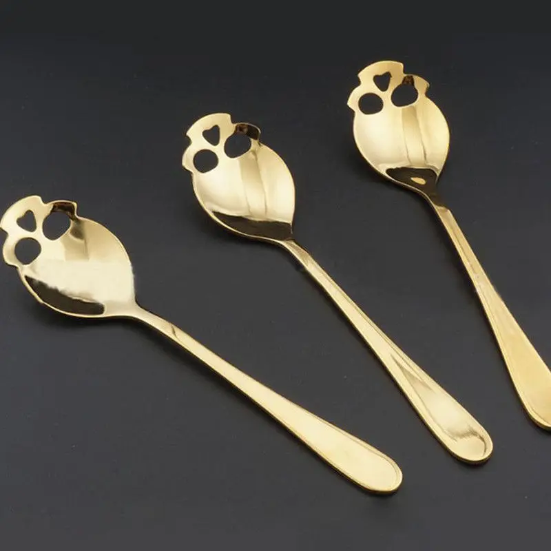 Stainless Steel Mixing Dessert Novelty Drink Spoon Coffee Teaspoon Skull Spoon Tableware Kitchen Tools, As photo 
Stainless Steel Mixing Dessert Novelty Drink Spoon Coffee Teaspoon Skull Spoon Tableware Kitchen Tools, As photo