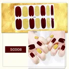 2020 Best selling Fashion Red and Yellow sticker nails manicure set 3D Nail Sticker with small MOQ Maquillaje