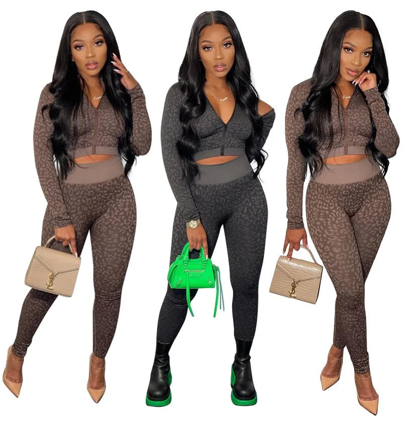 Winter Jogging Suits For Women Print Cropped Coat Crop Jogger Set Gym Wear Leopard Leggings, Picture
Winter Jogging Suits For Women Print Cropped Coat Crop Jogger Set Gym Wear Leopard Leggings, Picture