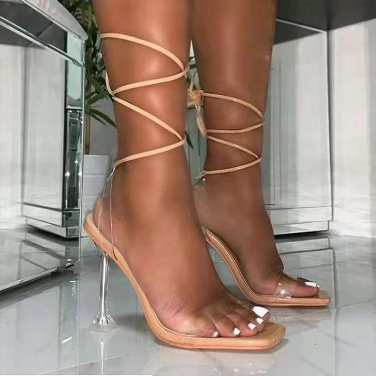 2022 New Design Shoes Transparent Clear Heels Sandals Square Toe Lace Up Stiletto High Heels For Women
2022 New Design Shoes Transparent Clear Heels Sandals Square Toe Lace Up Stiletto High Heels For Women