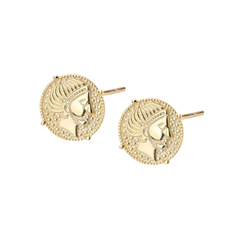 Fashion Jewellery Gold Coin Earrings 925 Silver 18K Gold Portrait Stud Earrings for Women
Fashion Jewellery Gold Coin Earrings 925 Silver 18K Gold Portrait Stud Earrings for Women