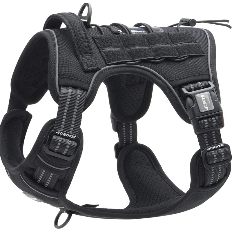 Wholesale outdoor adjustable tactical dog harness military style pet training vest dog harness for big dog use, Black
Wholesale outdoor adjustable tactical dog harness military style pet training vest dog harness for big dog use, Black