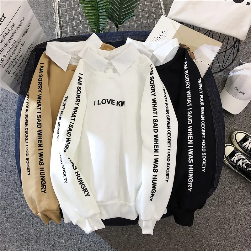 Autumn and winter sweater female Korean version plus velvet thick student Harajuku style bf loose thin section ins net red with
Autumn and winter sweater female Korean version plus velvet thick student Harajuku style bf loose thin section ins net red with