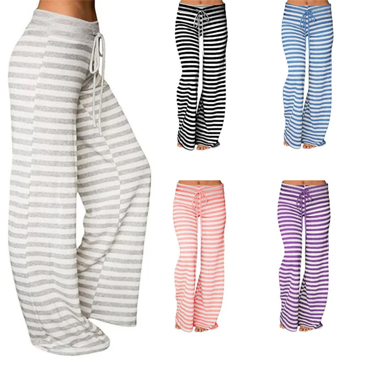 Custom logo plus size gym wear strip wide leg high waist spandex lace up elastic loose casual yoga pants
Custom logo plus size gym wear strip wide leg high waist spandex lace up elastic loose casual yoga pants