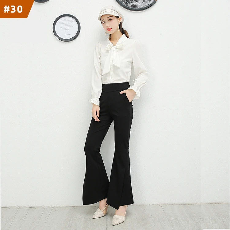 2022 new spring black trousers women high waist pants split elasticity casual flare pants for women, Mix color is available
2022 new spring black trousers women high waist pants split elasticity casual flare pants for women, Mix color is available