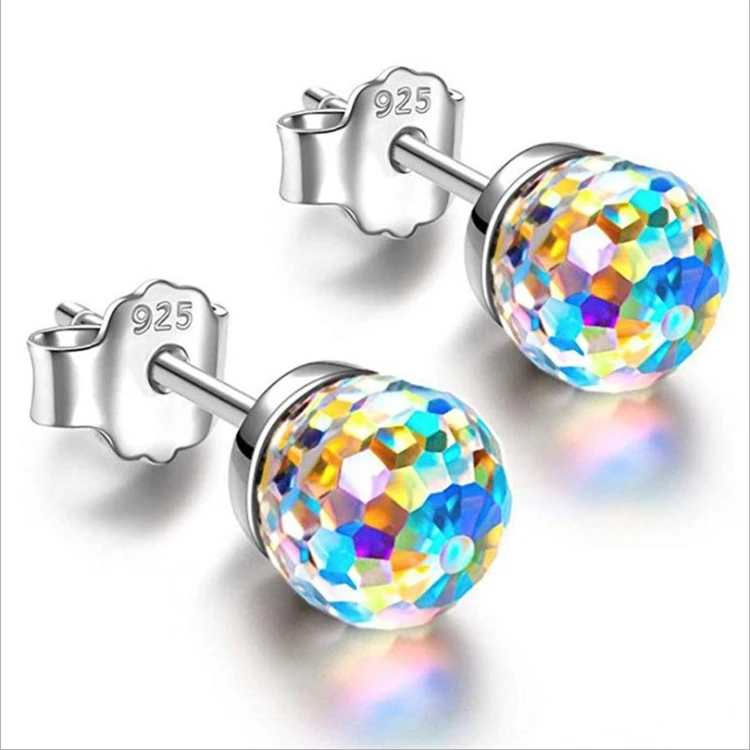 Exquisite simple colorful crystal ball earrings S925 silver needle earrings electroplating alloy multicolor crystal ball earring, As the picture show
Exquisite simple colorful crystal ball earrings S925 silver needle earrings electroplating alloy multicolor crystal ball earring, As the picture show
