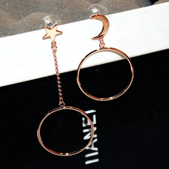 Moon and star Asymmetry Earrings For Women copper Jewelry Woman Charms Drop Earrings Fashion Jewelry Accessories, Picture shows
Moon and star Asymmetry Earrings For Women copper Jewelry Woman Charms Drop Earrings Fashion Jewelry Accessories, Picture shows