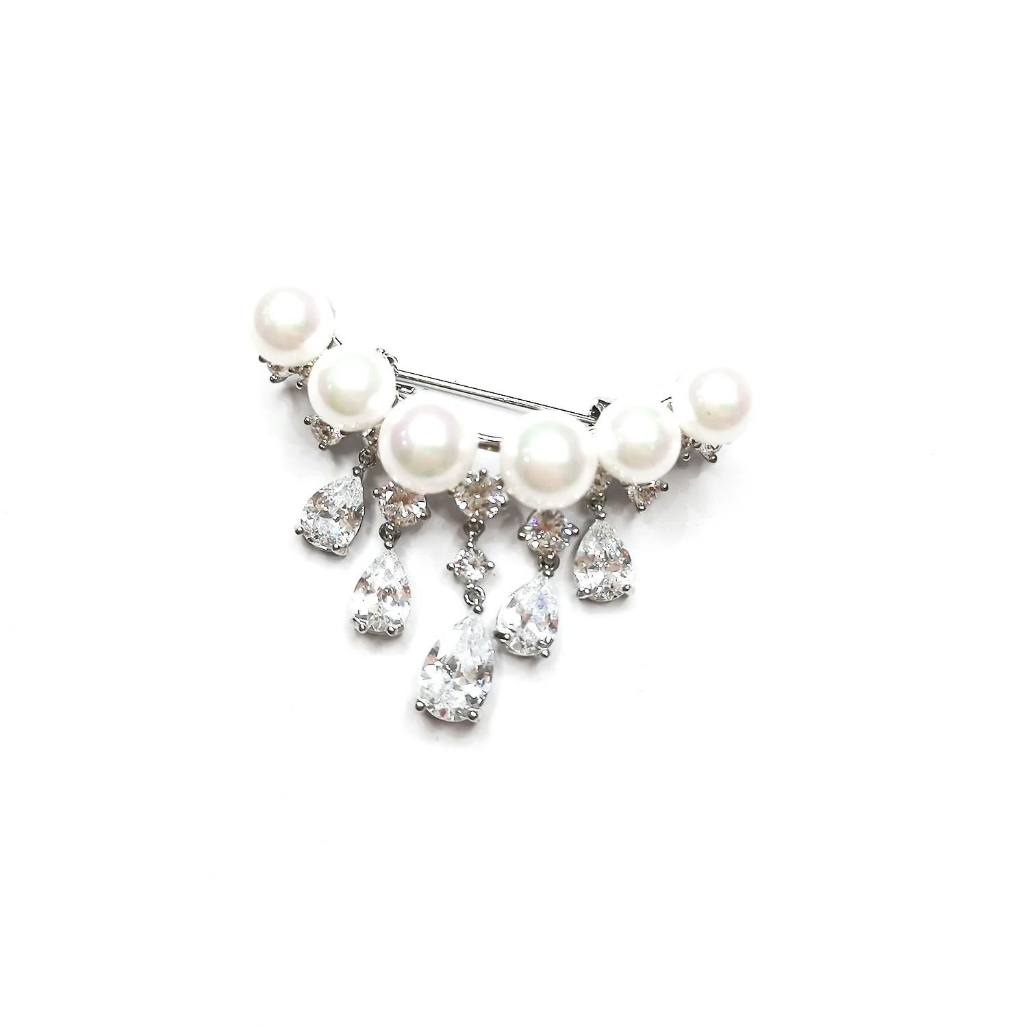 High Quality Fine Jewelry Crystal Cubic Zirconia Drop Pins Pearl Drop Tassel Brooches for Women and Wedding
High Quality Fine Jewelry Crystal Cubic Zirconia Drop Pins Pearl Drop Tassel Brooches for Women and Wedding