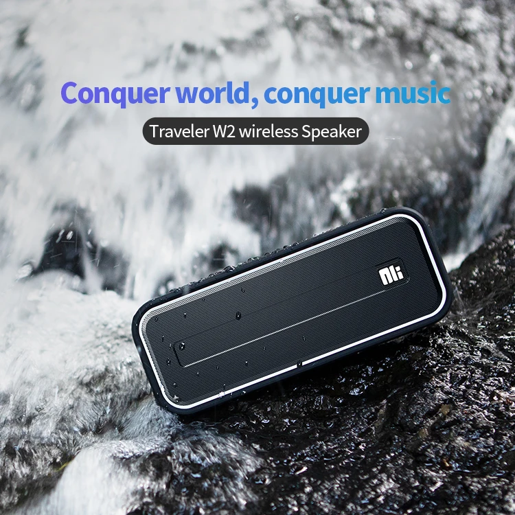 Nillkin Traveler W2 IPX7 Waterproof Portable Bluetooth Outdoor Speaker with 2*20W Strong Output 3D Play mode - Black - ANKUX.COM