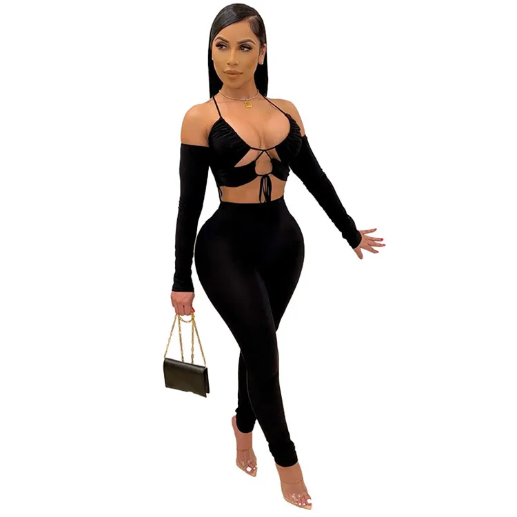 Women irregular bandage 1 piece jumpsuit large size hollow out halter vest off shoulder long sleeve fall rompers jumpsuits 2021
Women irregular bandage 1 piece jumpsuit large size hollow out halter vest off shoulder long sleeve fall rompers jumpsuits 2021
