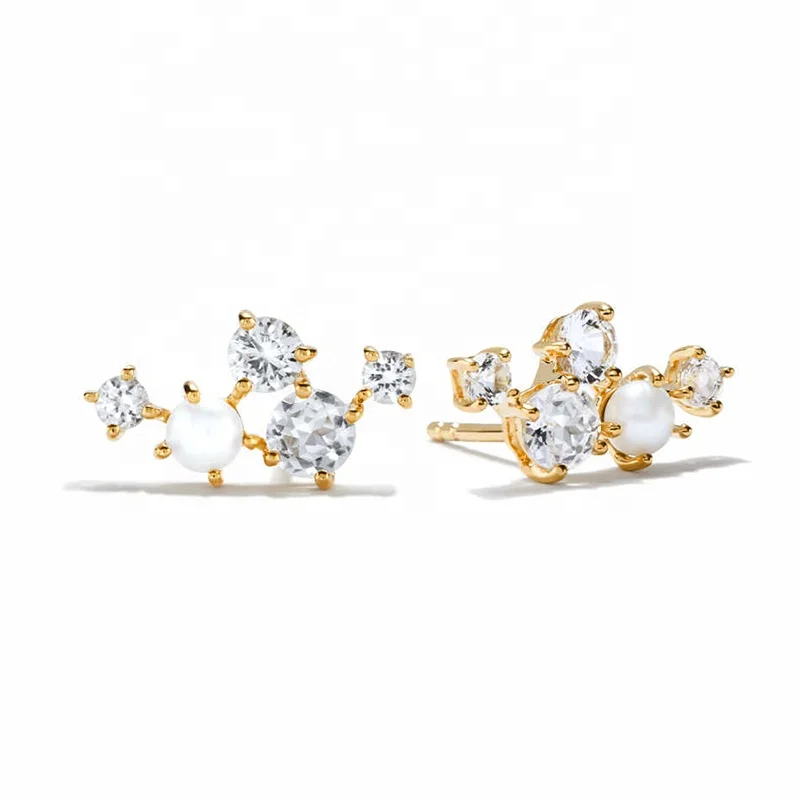 Milskye mini exquisite jewelry 14k gold plated silver 925 cubic zirconia pearl stud earrings
Milskye mini exquisite jewelry 14k gold plated silver 925 cubic zirconia pearl stud earrings