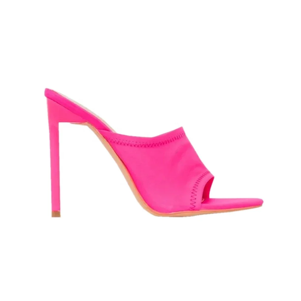 Pink Sandals Fashion High Heels Mules 