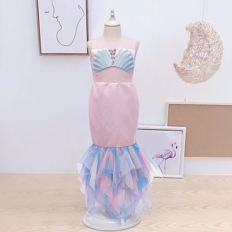 little girls mermaid cosplay dress princess Ariel kids children Halloween carnival costume
little girls mermaid cosplay dress princess Ariel kids children Halloween carnival costume
