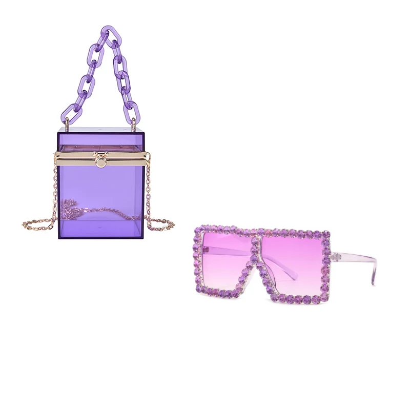 2021 Hot designer clear square box set acrylic handbags and purses sets matching sunglasses, 14 color
2021 Hot designer clear square box set acrylic handbags and purses sets matching sunglasses, 14 color