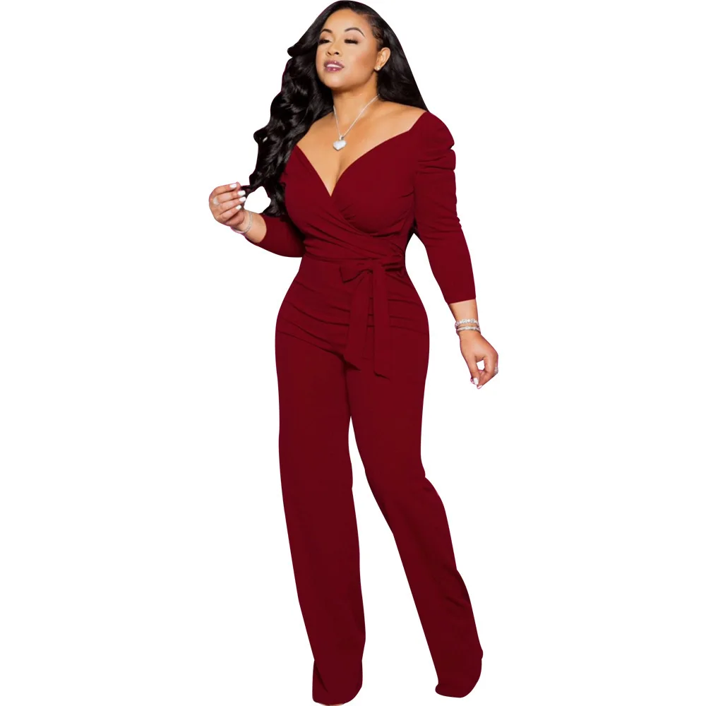 E-X9202 2021 Fall Solid Sexy Deep V Neck Long Sleeve Sexy Women Jumpsuit with Belt, As pictures
E-X9202 2021 Fall Solid Sexy Deep V Neck Long Sleeve Sexy Women Jumpsuit with Belt, As pictures