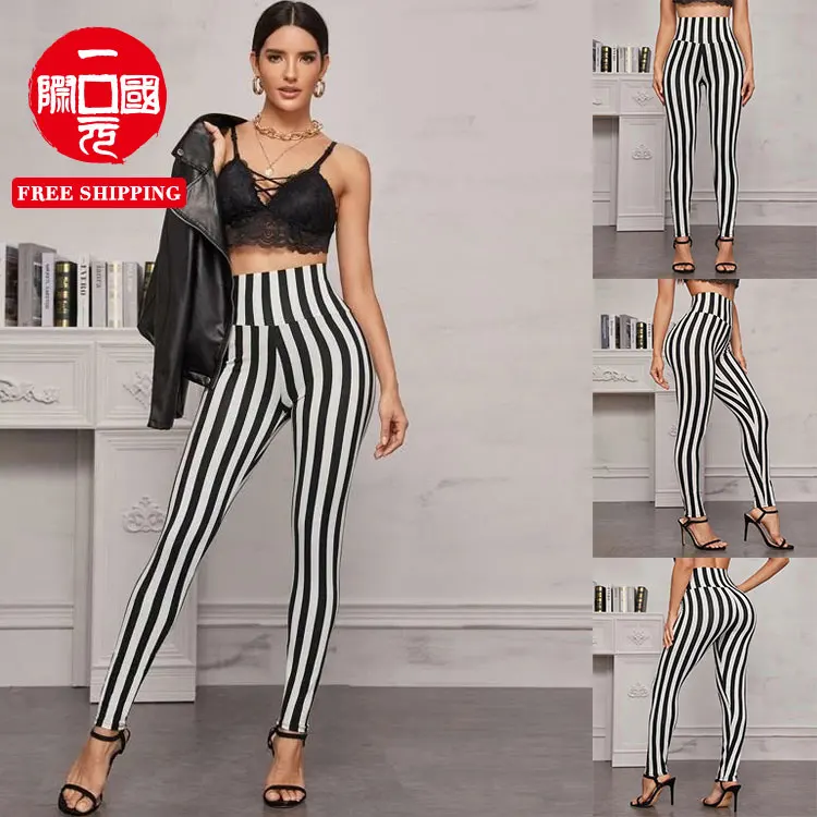 leggings for women European and American style striped high waist nine-point leggings stretch sports yoga pants
leggings for women European and American style striped high waist nine-point leggings stretch sports yoga pants