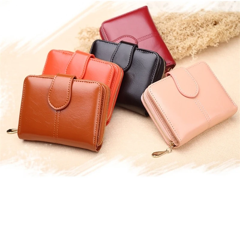 Ladies Short Coin Purse Women New Oil wax Leather Card Bag Small Zipper Wallet Luxury Clutch
Ladies Short Coin Purse Women New Oil wax Leather Card Bag Small Zipper Wallet Luxury Clutch