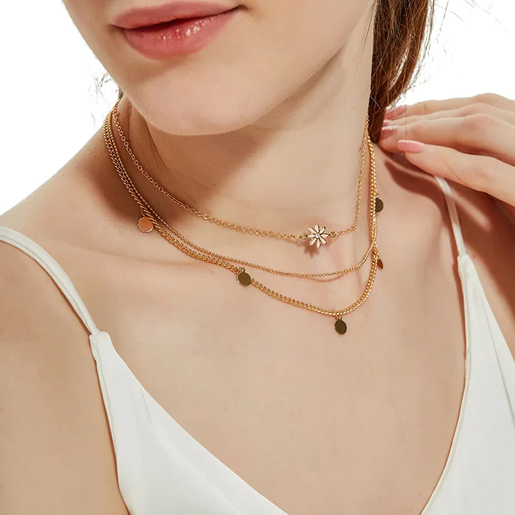Europe And America Trendy Gold Plated Necklace Alloy Flower Multi Layer Necklace For Women
Europe And America Trendy Gold Plated Necklace Alloy Flower Multi Layer Necklace For Women