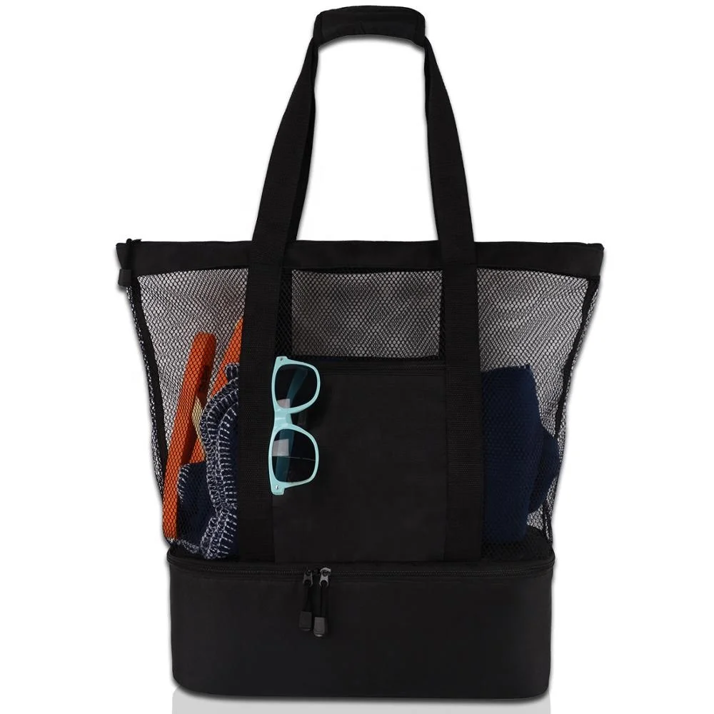 Large Capacity Double Mesh Beach Tote Bag with Insulated Picnic Cooler Travel Bag, Black, blue, pink
Large Capacity Double Mesh Beach Tote Bag with Insulated Picnic Cooler Travel Bag, Black, blue, pink