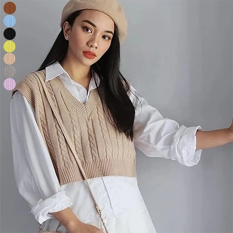 D&M 2021 Custom Autumn Winter 17 Colour Snuggle Wool Knit Vest Sweater Women's V-neck Sleeveless Sweater Vest for girl
D&M 2021 Custom Autumn Winter 17 Colour Snuggle Wool Knit Vest Sweater Women's V-neck Sleeveless Sweater Vest for girl