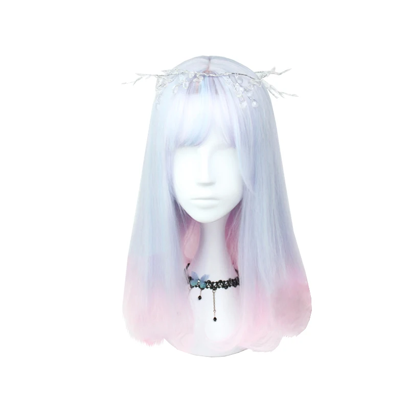 Macaron Light Blue Gradient Light Pink Long Straight Synthetic Hair Wigs Dream Lolita Cute Sweet Cosplay Princess Natural Wigs, Pic showed
Macaron Light Blue Gradient Light Pink Long Straight Synthetic Hair Wigs Dream Lolita Cute Sweet Cosplay Princess Natural Wigs, Pic showed