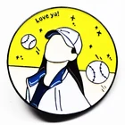Girl Round Shape Customised Logo High Quality Soft Enamel Pin