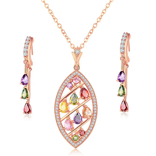 European And American New Style Micro-inlaid Zircon Flash Diamond Leaf Shape Two-piece Seven-color Zircon Set
European And American New Style Micro-inlaid Zircon Flash Diamond Leaf Shape Two-piece Seven-color Zircon Set