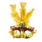 Tourist crafts wholesale new peculiar dance mask feather decoration mask 3 chicken feather mask