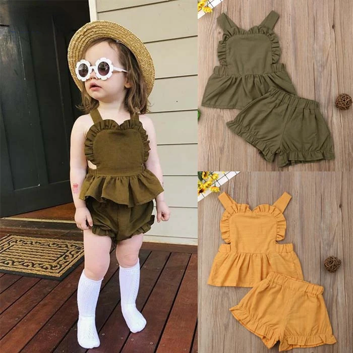 Summer baby girls ruffle shirt pp shorts 2pcs outfit infant sling tops shorts Outfit Toddler Kids Floral Newborn Set
Summer baby girls ruffle shirt pp shorts 2pcs outfit infant sling tops shorts Outfit Toddler Kids Floral Newborn Set