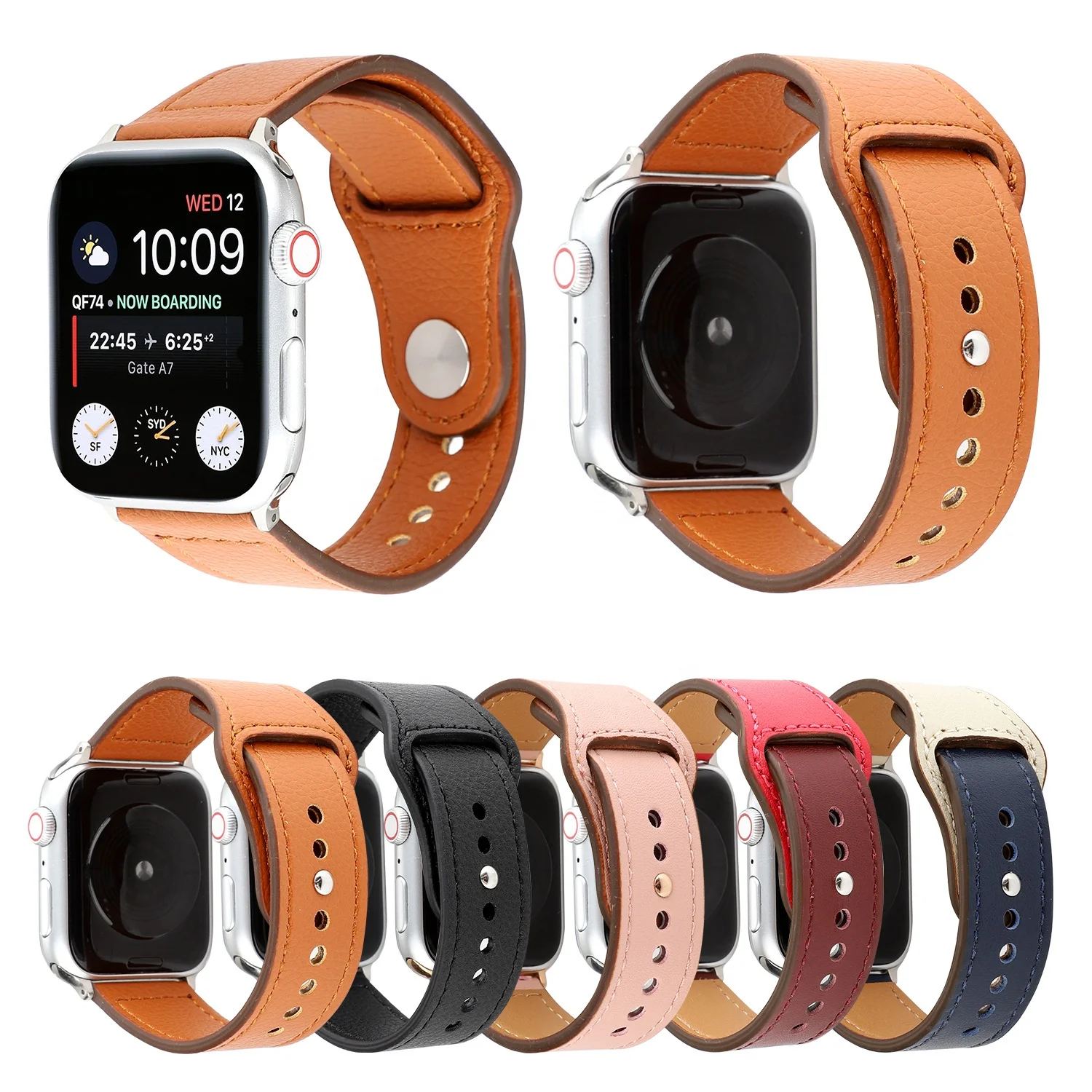BOORUI Geunine Leather Watch Strap For Apple Watch Band Sport Replacemen iwatch Bands For Apple Watch Series 6 5 4 3 2 1, Black,red,brown,pink,blue
BOORUI Geunine Leather Watch Strap For Apple Watch Band Sport Replacemen iwatch Bands For Apple Watch Series 6 5 4 3 2 1, Black,red,brown,pink,blue