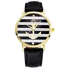 2019 Fashion Women Watch Famous Brands Women's Geneva Striped Anchor Style Leather Watch