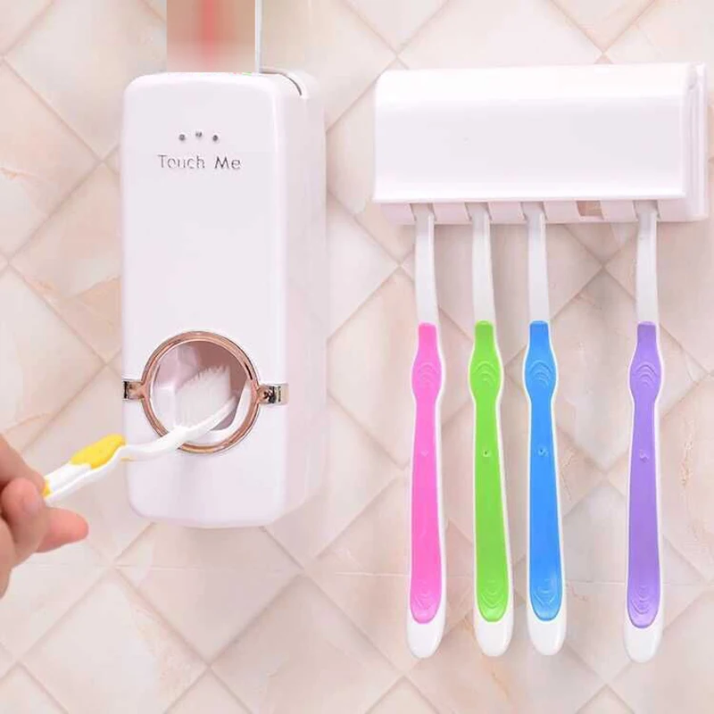 Bathroom Accessories Set Toothbrush Holder Automatic Toothpaste Dispenser Holder Toothbrush Wall Mount Rack Bathroom Tools Set
Bathroom Accessories Set Toothbrush Holder Automatic Toothpaste Dispenser Holder Toothbrush Wall Mount Rack Bathroom Tools Set