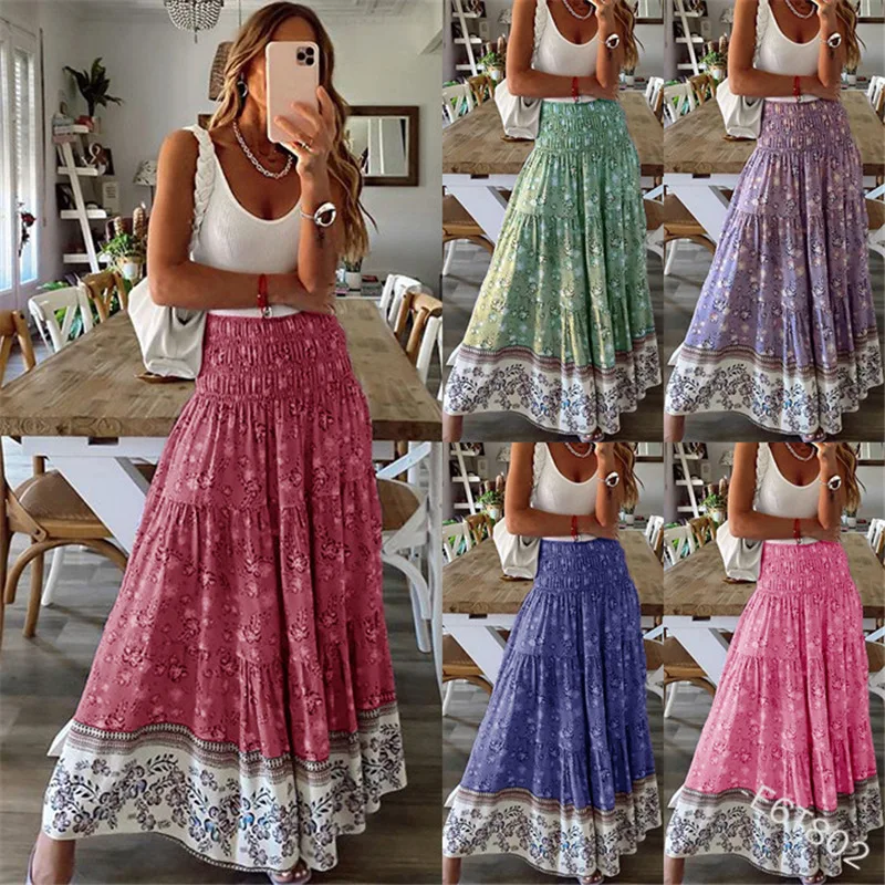 Bohemian Beach Long Skirts Womens Spring Summer High Waist Casual Bohemian Floral Print Maxi Skirt For Women Plus Size 3xl
Bohemian Beach Long Skirts Womens Spring Summer High Waist Casual Bohemian Floral Print Maxi Skirt For Women Plus Size 3xl