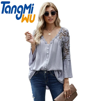 2021 New fashion sleeve chiffon shirts loose pullover hollow out women spring lace blouses shirts elegant
2021 New fashion sleeve chiffon shirts loose pullover hollow out women spring lace blouses shirts elegant
