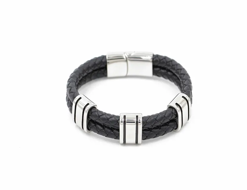 Guangzhou Yasiqi Latest fashion jewelry stainless steel leather bracelet for men, Black
Guangzhou Yasiqi Latest fashion jewelry stainless steel leather bracelet for men, Black